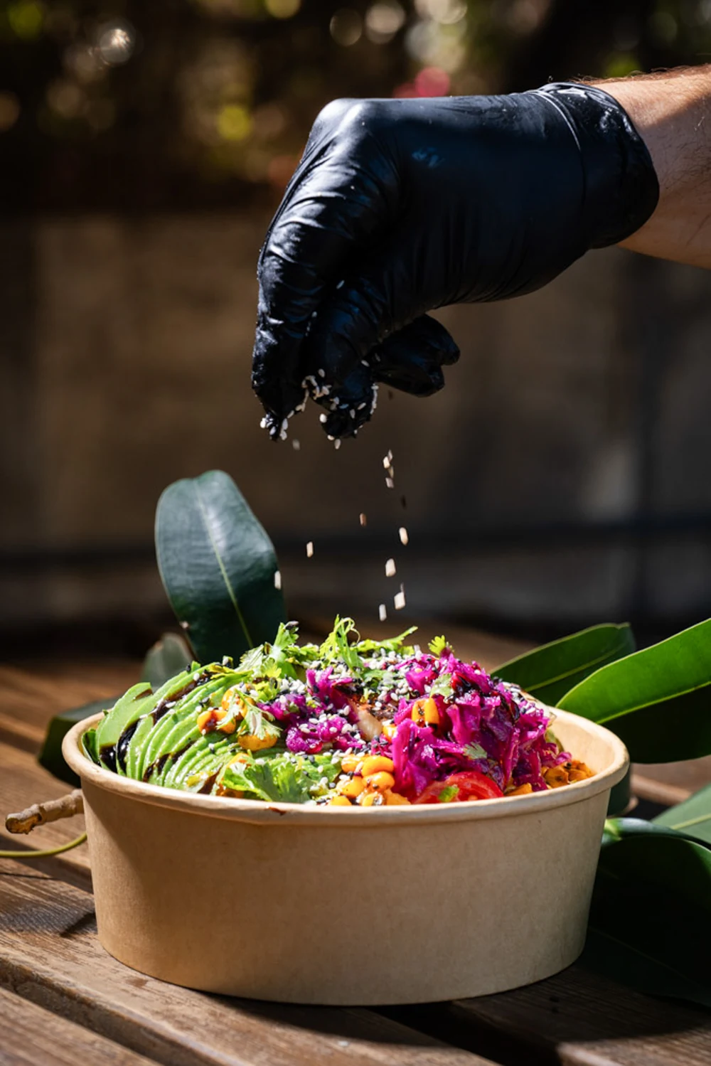 The Streatery bowl being finished by hand